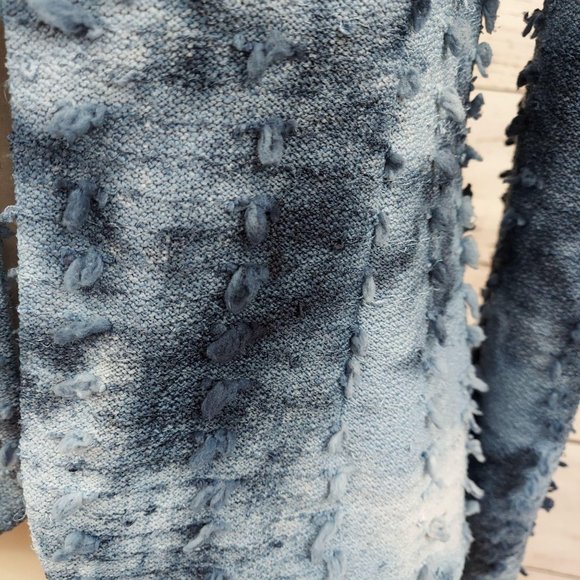 Isle Apparel Fringed Blazer Jacket Blue S - Picture 9 of 11